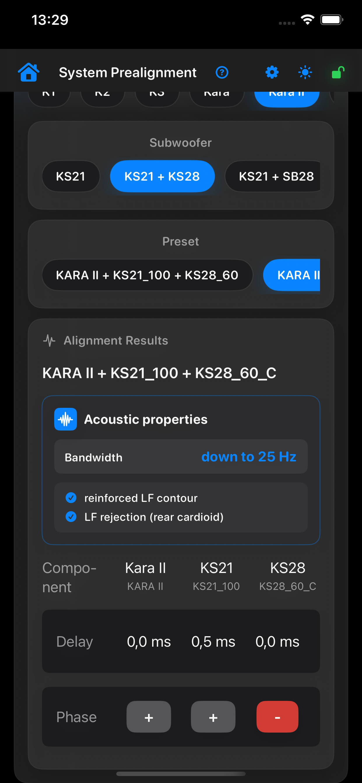System Prealignment screen